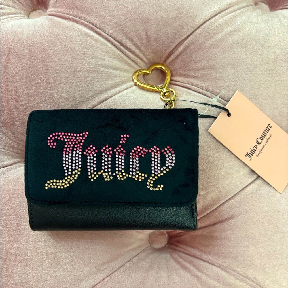 Juicy Couture Liquorice black velour Be Classic wallet NWT